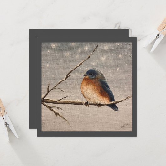 Robin im Schnee Karte (Vorderseite/Rückseite Beispiel)