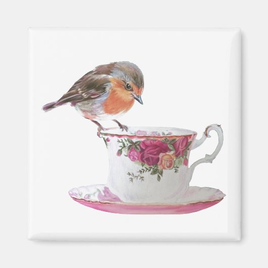 Robin im Teacup Magnet (Vorne)