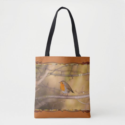 Robin im Wald Tasche (Vorderseite)