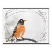 Robin im Winter Fotodruck (Vorne)