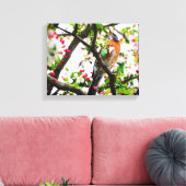 Robin in Blooming Crabapple Tree Print Leinwand (Insitu (Wohnzimmer))