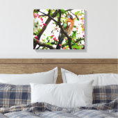 Robin in Blooming Crabapple Tree Print Leinwand (Insitu (Schlafzimmer))