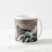 Robin in der Schnee-Tasse Kaffeetasse (VorderseiteRechts)