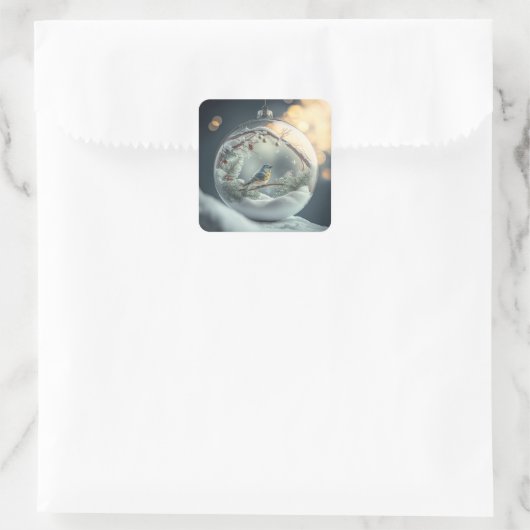 Robin in Globe Stickers (Tasche)