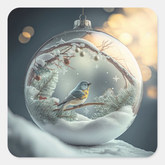 Robin in Globe Stickers (Vorderseite)