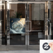 Robin in Globe Window Clying Fensteraufkleber (Büro Tür)