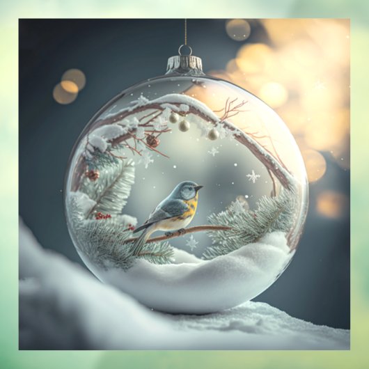 Robin in Globe Window Clying Fensteraufkleber (Blatt 3)