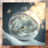 Robin in Globe Window Clying Fensteraufkleber (Blatt 2)