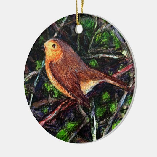 Robin in Hedge Keramikornament (Links)