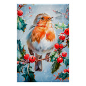 Robin in Nature Impressionist Style Art Poster (Vorderseite)