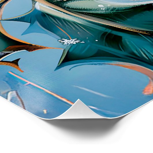 Robin in Nature Impressionist Style Art Poster (Ecke)