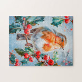 Robin in Nature Impressionist Style Art Puzzle (Horizontal)