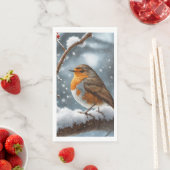 Robin in Schnee-Papierserviette Serviette (Beispiel)