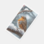 Robin in Schnee-Papierserviette Serviette (Ecke)