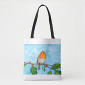 Robin in Snow Weihnachtsgeschenk Schultertasche Tasche (Vorderseite)