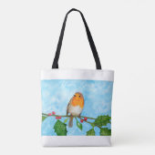 Robin in Snow Weihnachtsgeschenk Schultertasche Tasche (Rückseite)