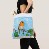 Robin in Snow Weihnachtsgeschenk Schultertasche Tasche (Von Nahem)
