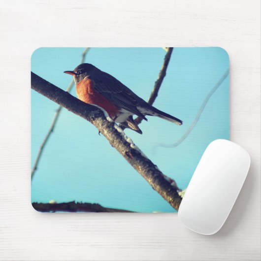 Robin In Snow Wildlife Nature Mousepad (Mit Mouse)