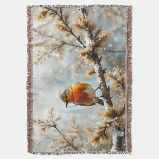 Robin in the snow decke (Vorderseite Vertikal)