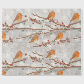Robin in the Snow Wrapping Paper Geschenkpapier (Flach)
