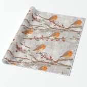 Robin in the Snow Wrapping Paper Geschenkpapier (Ungerollt)