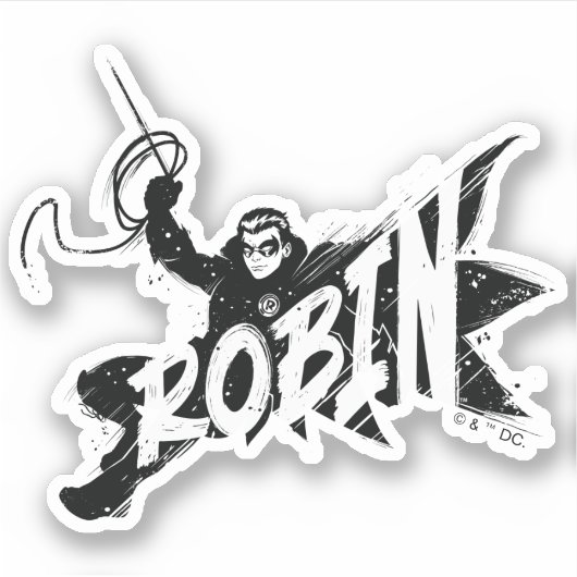 Robin Ink Brush Name Aufkleber (Vorderseite)