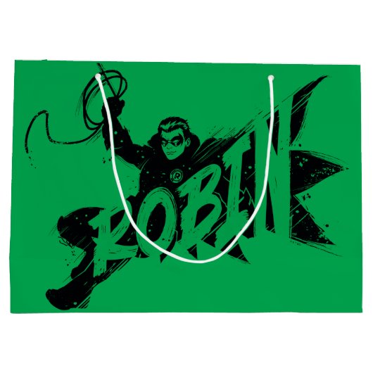 Robin Ink Brush Name Große Geschenktüte (Rückseite)