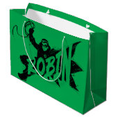 Robin Ink Brush Name Große Geschenktüte (Rückseite Schrägansicht)