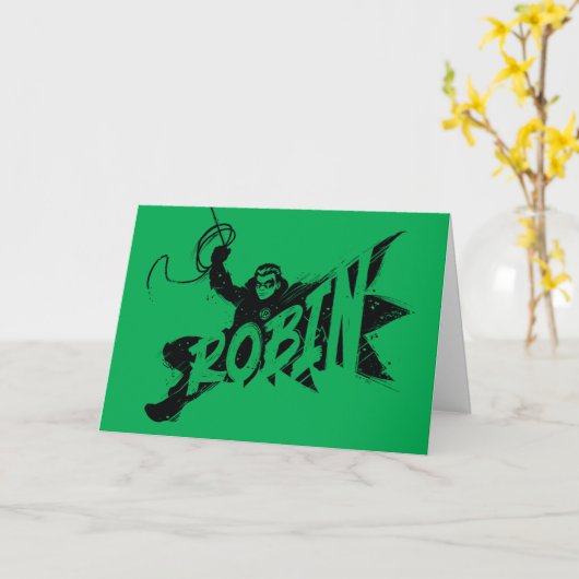 Robin Ink Brush Name Karte (Gelbe Blume)