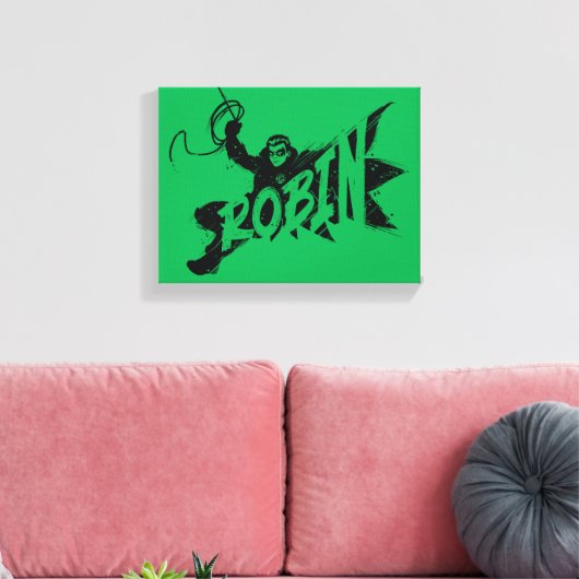 Robin Ink Brush Name Leinwanddruck (Insitu (Wohnzimmer))