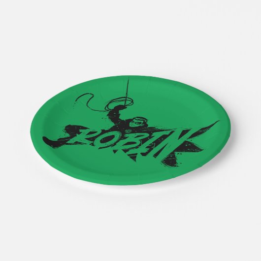 Robin Ink Brush Name Pappteller (Schrägansicht)