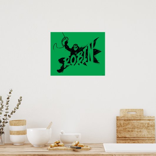 Robin Ink Brush Name Poster (Küche)