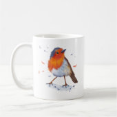 Robin-Kaffee-Tasse. Aquarellentwurf. Editable Text Kaffeetasse (Links)