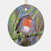 Robin Keramik Ornament (Links)