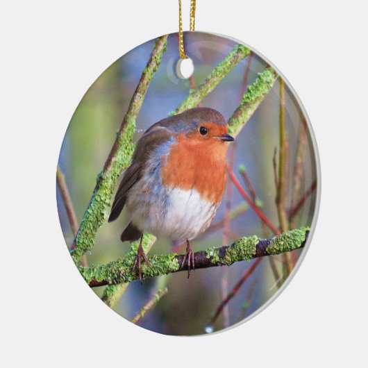 Robin Keramik Ornament (Links)