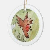 Robin Keramik Ornament (Links)