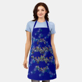 Robin, Kränze und Schneeflocken blau Schürze (Getragen)