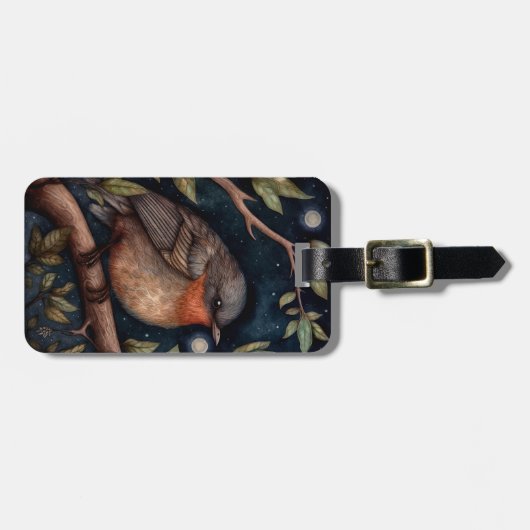 Robin Luggage Tag um Mitternacht Gepäckanhänger (Vorderseite horizontal)