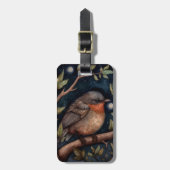 Robin Luggage Tag um Mitternacht Gepäckanhänger (Vorderseite vertikal)