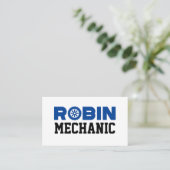 Robin Mechanic Business Card Visitenkarte (Stehend Vorderseite)