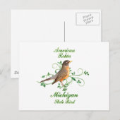 Robin Michigan Staat Bird Postkarte (Vorne/Hinten)
