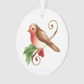 Robin mit Holly-Ornament Ornament (Vorderseite)
