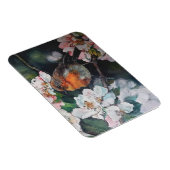 Robin mit Kirschblüte Magnet (Rechte Seite)