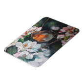 Robin mit Kirschblüte Magnet (Linke Seite)