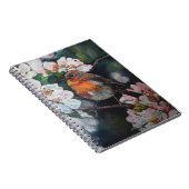 Robin mit Kirschblüte Notizblock (Rechte Seite)