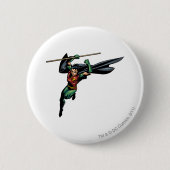 Robin mit Personal - Sprung Button (Vorderseite)