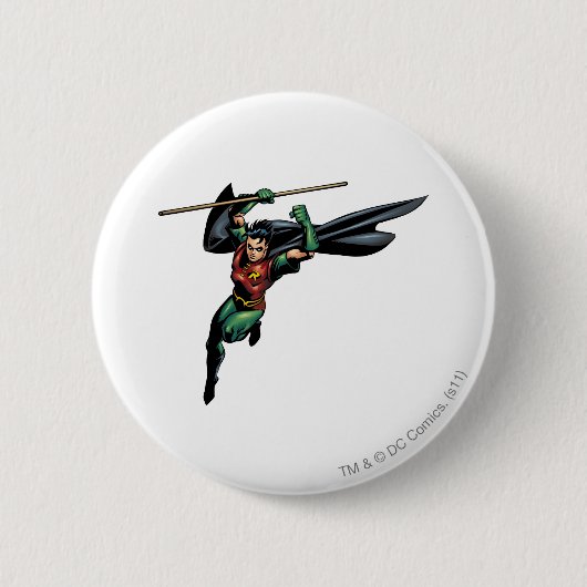Robin mit Personal - Sprung Button (Vorderseite)