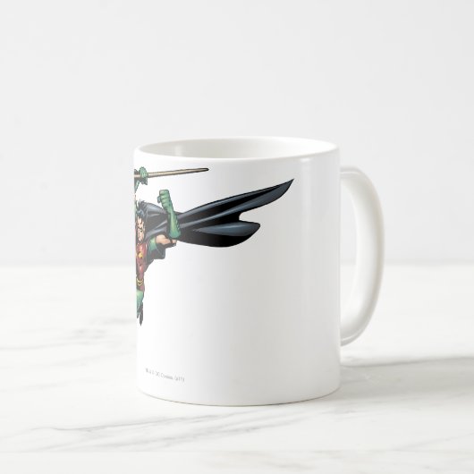 Robin mit Personal - Sprung Kaffeetasse (VorderseiteRechts)