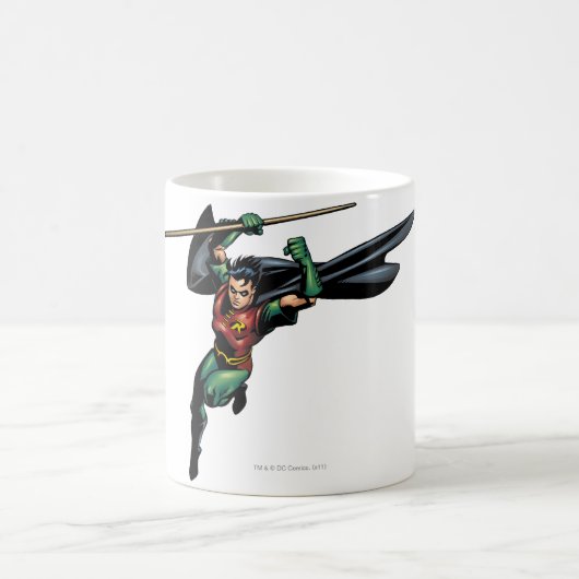 Robin mit Personal - Sprung Kaffeetasse (Mittel)