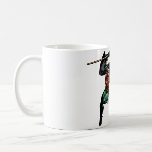 Robin mit Personal - Sprung Kaffeetasse (Links)